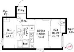 エクサム三軒茶屋Ⅳの間取り画像