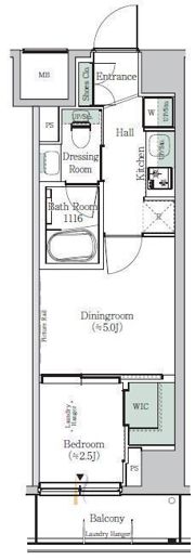 ONE ROOF RESIDENCE KIBA WESTの間取り画像