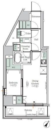 ONE ROOF RESIDENCE KIBA WESTの間取り画像