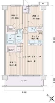 エスティメゾン豊洲レジデンスDの間取り画像