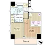 パークホームズ日本橋浜町二丁目リビオガーデンの間取り画像