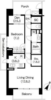 Brillia ist 三軒茶屋 ブラッサムテラスの間取り画像