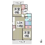 行田ハイツ2号棟の間取り画像