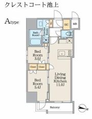 クレストコート池上の間取り画像