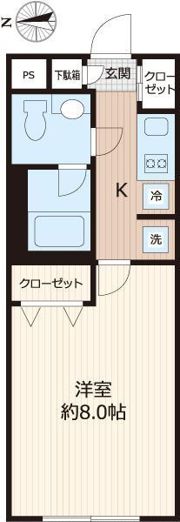 ウェルスクエアイズム大森西 206の間取り画像