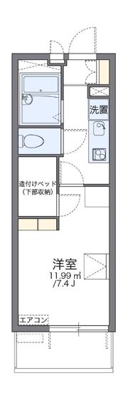 レオパレスホワクラハイツの間取り画像