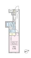 スカイコートリュクス品川大崎の間取り画像