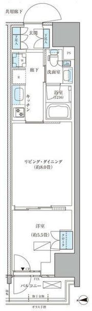 パークアクシス品川天王洲アイルの間取り画像