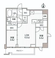 シーズンフラッツ両国サウスの間取り画像