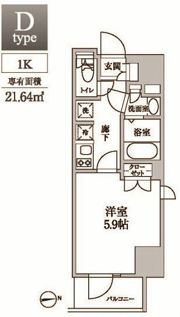 レジディア中延Ⅱの間取り画像