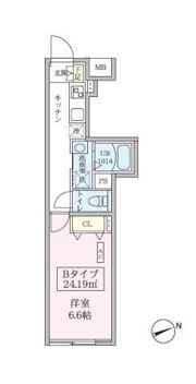 スカイコートリュクス品川大崎の間取り画像