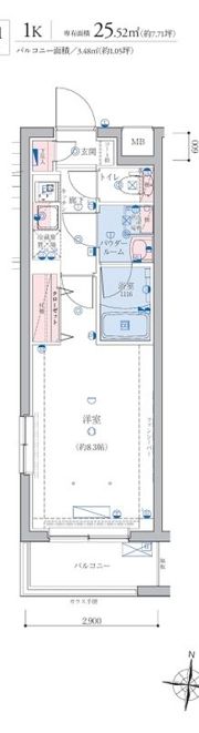 エストゥルース羽田Ⅱの間取り画像