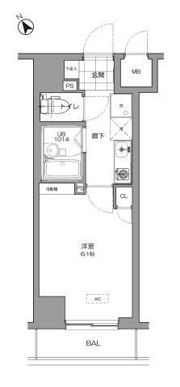 スカイコート銀座東の間取り画像