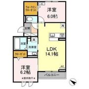 ドルチェ南八幡 Bの間取り画像