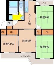 デタント新城の間取り画像