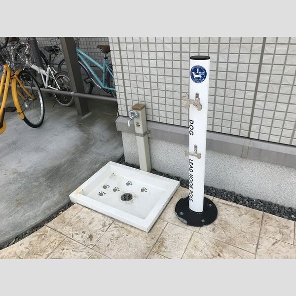 近くにペット足洗い場あり