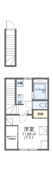 レオパレスライブリィスターⅡの間取り画像