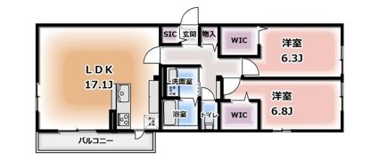 Komorebi Garden中田本町Dの間取り画像