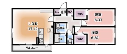 Komorebi Garden中田本町Dの間取り画像