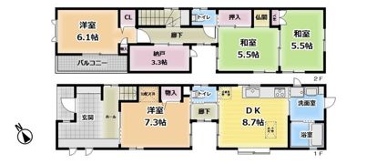鷹匠3丁目戸建の間取り画像