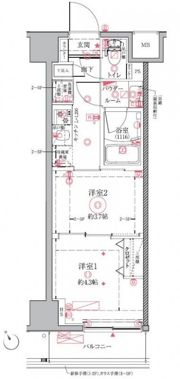 クレイシア門前仲町ザ・レジデンスの間取り画像