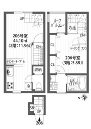 クラソ上北沢の間取り画像