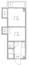 花月マンションの間取り画像