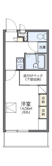 レオパレスプレノタートⅢの間取り画像