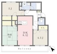 ラフィニア花崎Bの間取り画像