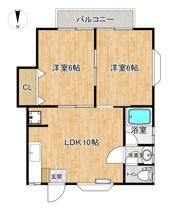 権常寺ハイツA棟の間取り画像