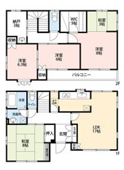 行田市藤原町2丁目12－15戸建ての間取り画像