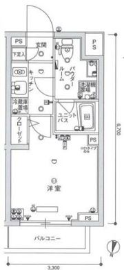 スカイコート蒲田EASTの間取り画像