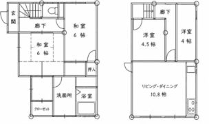 鴻巣市箕田貸家の間取り画像