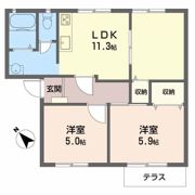 サンメゾンくすの木の間取り画像