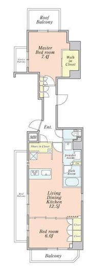 クレストコート新宿山吹町の間取り画像
