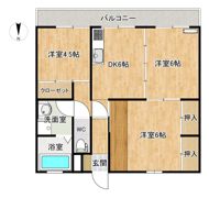 ロイヤルマンション黒髪の間取り画像