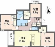 シャーメゾン伽羅橋の間取り画像