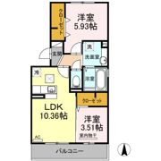 メルベーユⅡの間取り画像