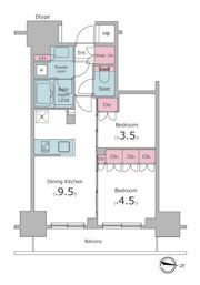 クレヴィア錦糸町ガーデンコーストの間取り画像