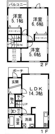 フジパレス戸建賃貸東羽衣1丁目の間取り画像