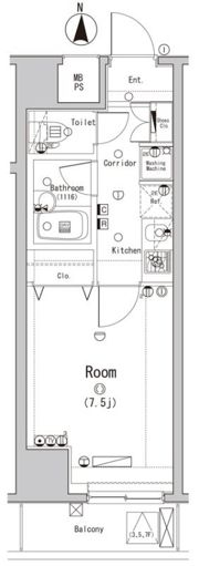 LFlat入谷の間取り画像