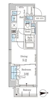 パークアクシス市谷加賀町の間取り画像