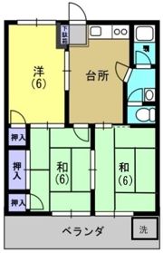 ハイツなかよしB棟の間取り画像