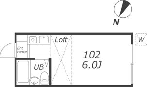 ペアパレス宮の坂 102（宮の坂/経堂）の間取り画像