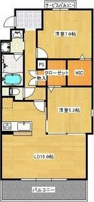 マルーン白壁の間取り画像