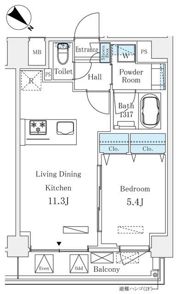 ルミシティ月島の間取り画像