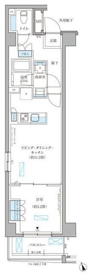 パークアクシス文京本郷の間取り画像