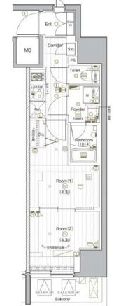 PREMIUM CUBE G 後楽園の間取り画像