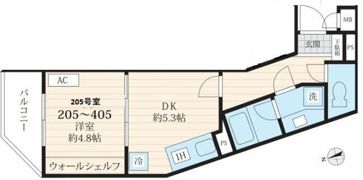 フォセット池田山の間取り画像