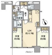 プラウドタワー小岩フロントの間取り画像